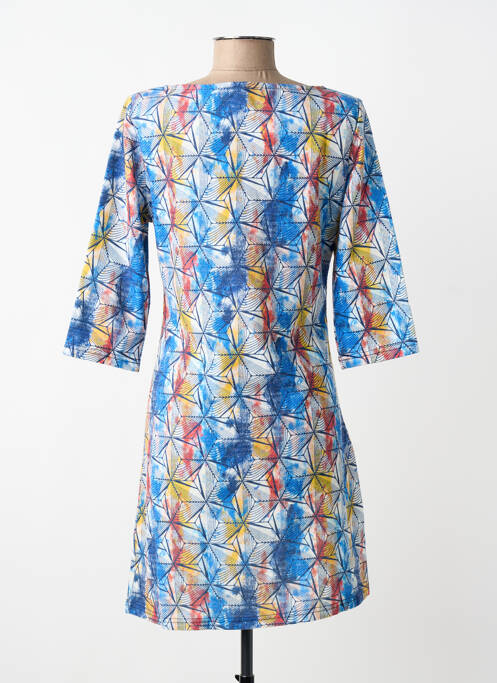 Robe mi-longue manches longues manches longues bleu VEGAS femme