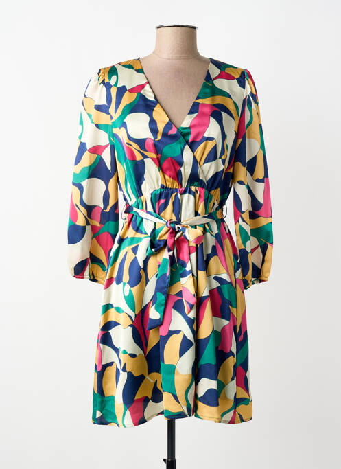 Robe mi-longue coupe fluide manches longues vert MAJOLICA femme