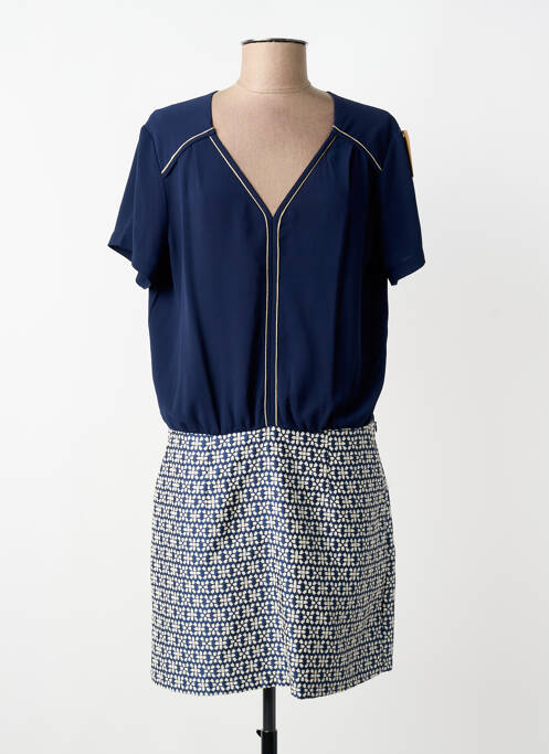 Robe mi-longue manches courtes manches courtes bleu IT HIPPIE femme