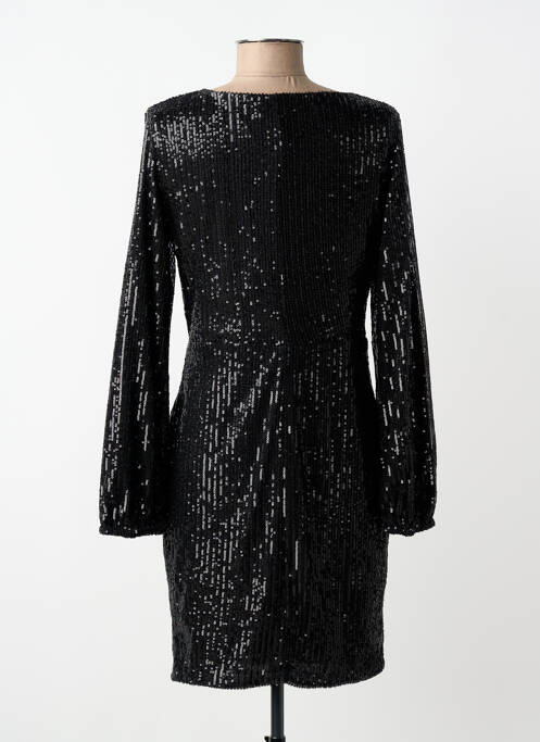 Robe mi-longue manches longues manches longues noir LILIE ROSE femme