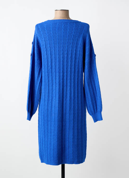 Robe pull coupe droite manches longues bleu WORLD FASHION femme