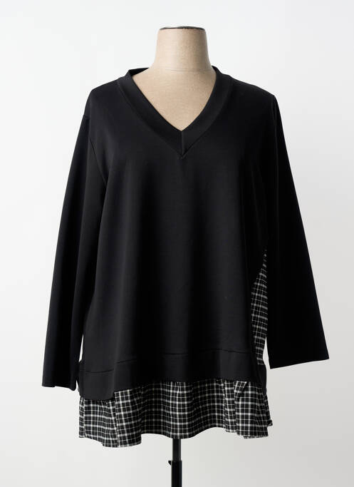 Tunique manches longues col v noir 2W PARIS femme