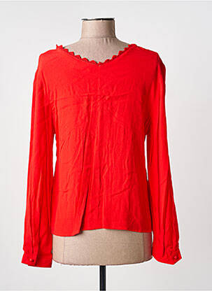 Top tissage crêpe manches longues rouge INSPIRATION STUDIO femme