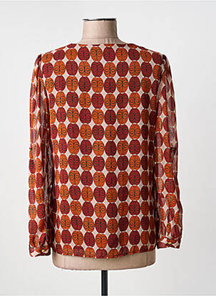 Blouse légère et transparente manches longues marron AKOZ DE TOI femme