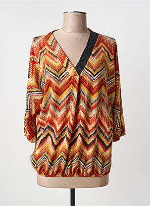 Top tissage crêpe manches 3/4 orange RENATTO BENE femme