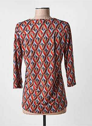 Top tissage crêpe manches 3/4 marron RENATTO BENE femme