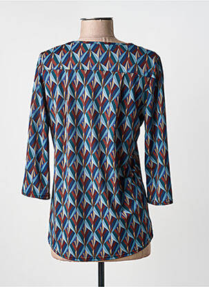 Top tissage crêpe manches 3/4 bleu RENATTO BENE femme