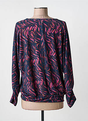 Pull col v manches longues bleu RENATTO BENE femme