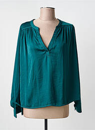 Blouse poignets boutonnés avec fente manches longues vert INSPIRATION STUDIO femme