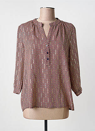 Blouse poignets boutonnés avec fente manches 3/4 orange LILI & LALA femme