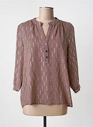 Blouse poignets boutonnés avec fente manches 3/4 orange LILI & LALA femme