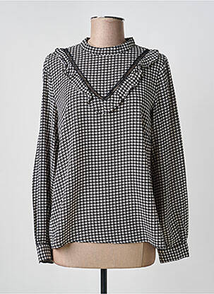 Blouse fermeture boutonnée au dos manches longues noir LOVIE & CO femme