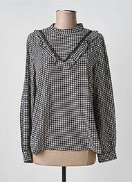 Blouse fermeture boutonnée au dos manches longues noir LOVIE & CO femme