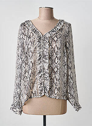 Chemisier coupe fluide manches longues gris MAJOLICA femme