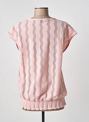 Top tissage crêpe manches courtes rose A BELLE femme