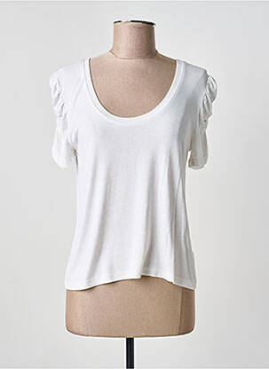 T-shirt stretch manches courtes blanc CHARLIOR femme