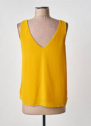 Top tissage crêpe sans manche jaune AKOZ DE TOI femme