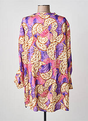 Tunique manches longues fermeture boutonnée sur le devant violet PIMENT ROUGE femme