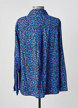 Chemisier tissage crêpe manches longues bleu BY ONE femme