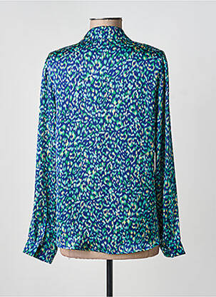 Chemisier tissage crêpe manches longues bleu SUZZY & MILLY femme