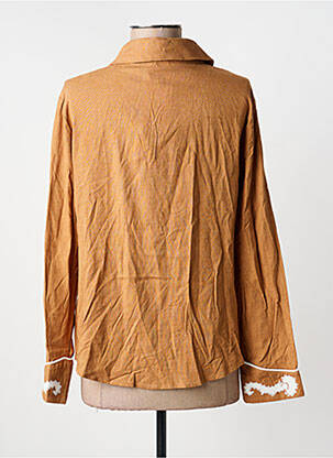 Chemisier tissage crêpe manches longues marron MUSY MUSE femme