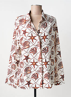 Chemisier coupe cintrée manches longues blanc BY ONE femme