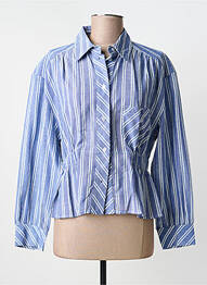 Chemisier coupe cintrée manches longues bleu LUK AP femme