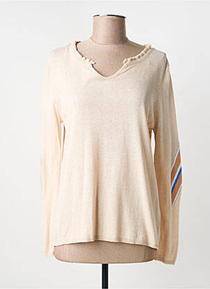 Pull coupe cintrée manches longues beige SO SWEET femme