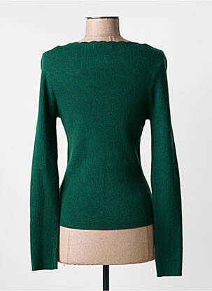 Pull col v manches longues vert MAJOLICA femme