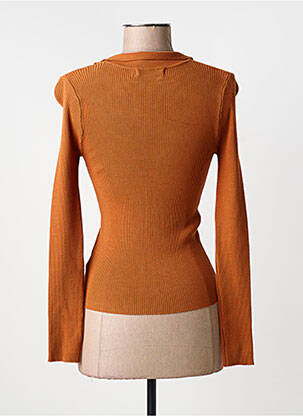 Pull col v manches longues orange MAJOLICA femme