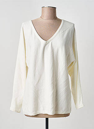 Pull coupe cintrée manches longues beige JS MILLENIUM femme