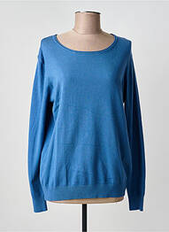Pull col rond manches longues bleu QUATRE VINGT JOURS femme