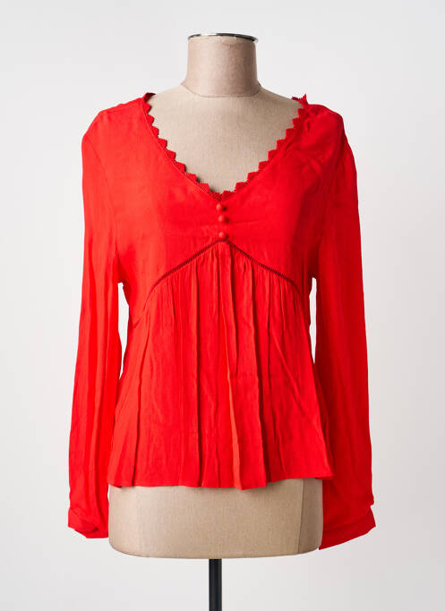 Top coupe cintrée manches longues rouge INSPIRATION STUDIO femme