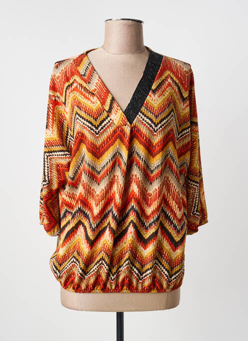 Top stretch manches 3/4 orange RENATTO BENE femme