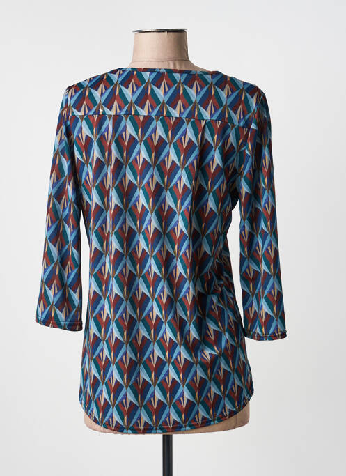 Top coupe cintrée manches 3/4 bleu RENATTO BENE femme