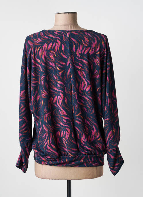 Pull col v manches longues bleu RENATTO BENE femme