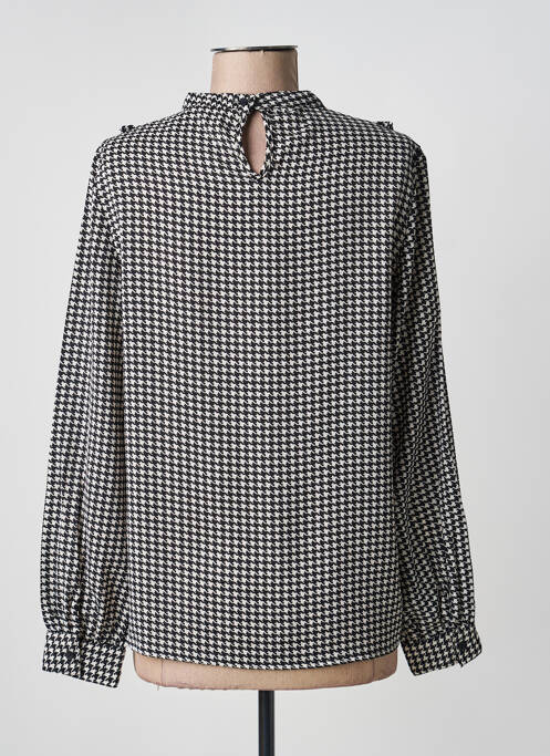 Blouse fermeture boutonnée au dos manches longues noir LOVIE & CO femme