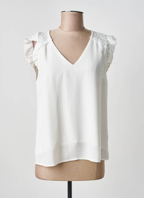 Top coupe fluide manches courtes blanc MAJOLICA femme