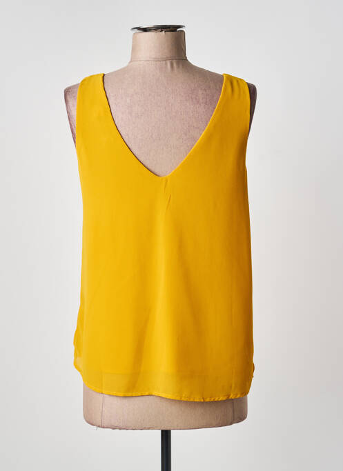 Top col v sans manche jaune AKOZ DE TOI femme