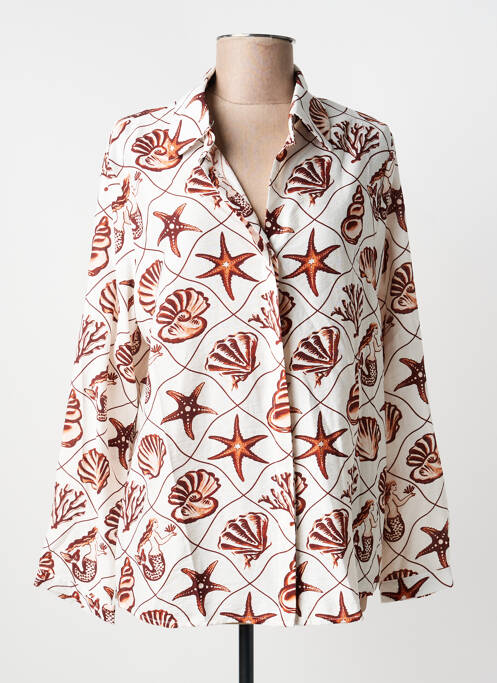 Chemisier coupe cintrée manches longues blanc BY ONE femme