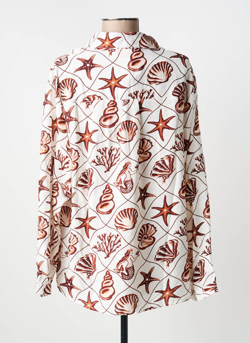 Chemisier coupe cintrée manches longues blanc BY ONE femme