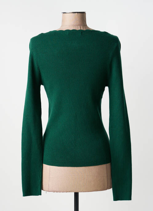 Pull col v manches longues vert MAJOLICA femme