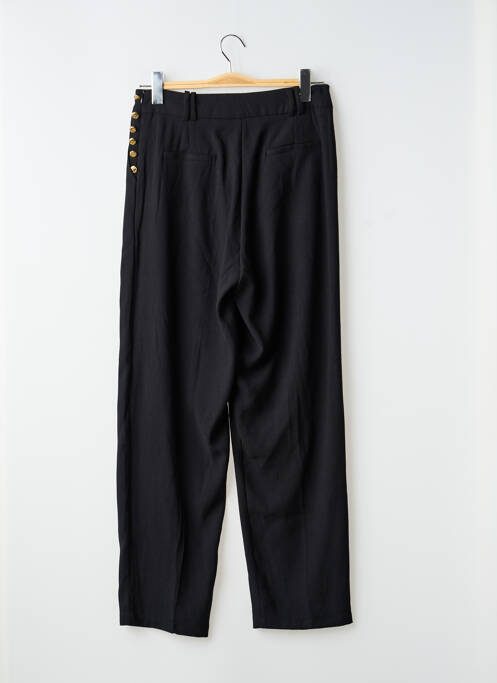 Pantalon droit tissage crêpe taille haute noir SWEEWË femme