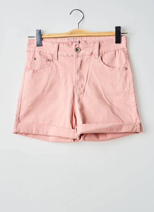 Short tissage denim rose VOGGO femme