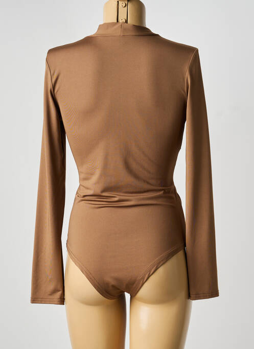 Body coupe drapée manches longues marron DROLE DE COPINE femme