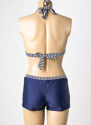 Maillot de bain 2 pièces stretch haut triangles bleu LAGON BLEU femme