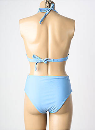 Maillot de bain 2 pièces stretch haut triangles bleu MERMAID femme