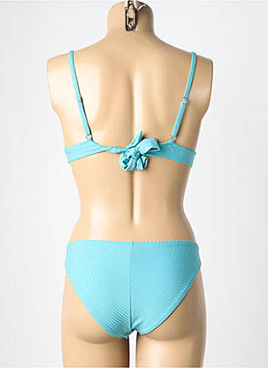 Maillot de bain 2 pièces stretch haut triangles bleu HIBIKINI femme