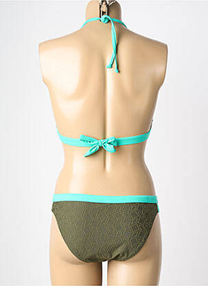 Maillot de bain 2 pièces stretch haut triangles vert RAE femme