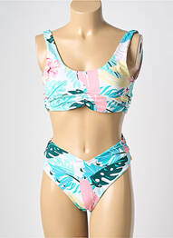 Maillot de bain 2 pièces stretch brassieres bleu HIBIKINI femme